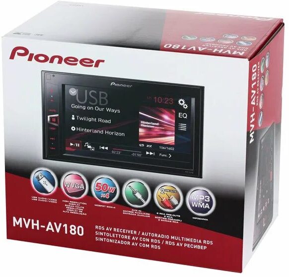 Автомагнитола Pioneer MVH-AV180 2DIN 4x50Вт